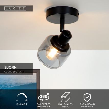 Lucide 77979/01/30 - Reflektor BJORN 1xE14/40W/230V črna