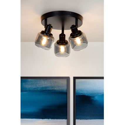 Lucide 77979/13/30 - Reflektor BJORN 3xE14/40W/230V črna
