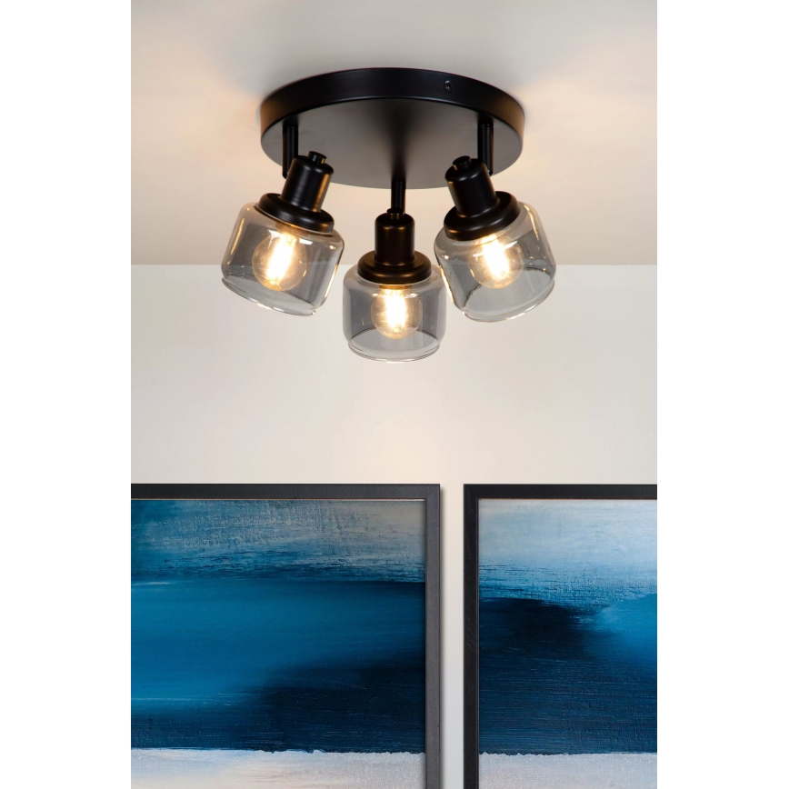 Lucide 77979/13/30 - Reflektor BJORN 3xE14/40W/230V črna