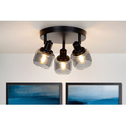 Lucide 77979/13/30 - Reflektor BJORN 3xE14/40W/230V črna