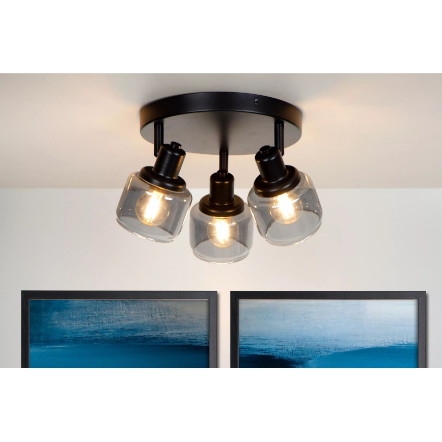 Lucide 77979/13/30 - Reflektor BJORN 3xE14/40W/230V črna