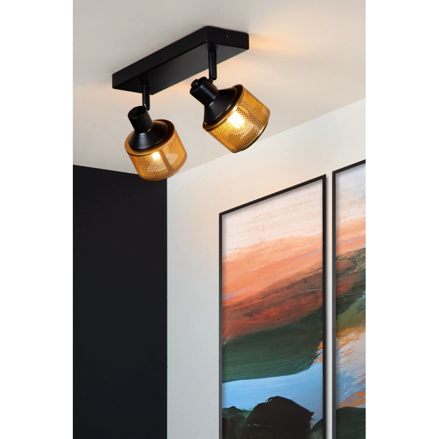 Lucide 77980/02/30 - Reflektor RAFA 2xE14/40W/230V črna/bron