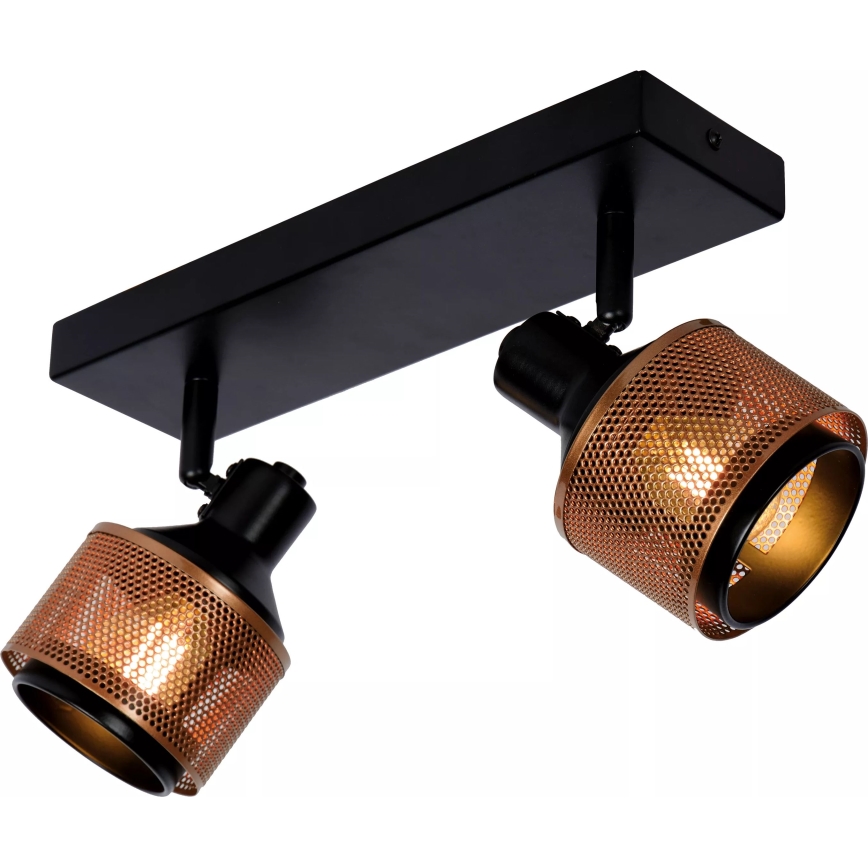 Lucide 77980/02/30 - Reflektor RAFA 2xE14/40W/230V črna/bron