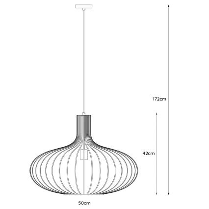 Lucide 78374/50/30 - Obesna svetilka MANUELA 1xE27/60W/230V črna 50 cm