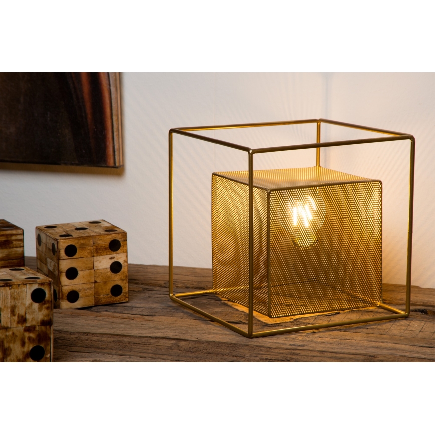 Lucide 78591/01/02 - Namizna svetilka EXTRAVAGANZA MORRIS 1xE27/40W/230V medenina