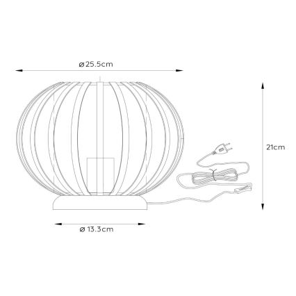 Lucide 78593/25/66 - Namizna svetilka MERLINA 1xE27/40W/230V pr. 25,5 cm roza