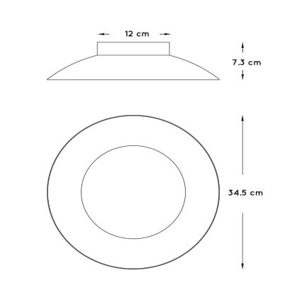 Lucide 79177/12/01 - LED stropna svetilka FOSKAL LED/12W/230V 34,5 cm medenina