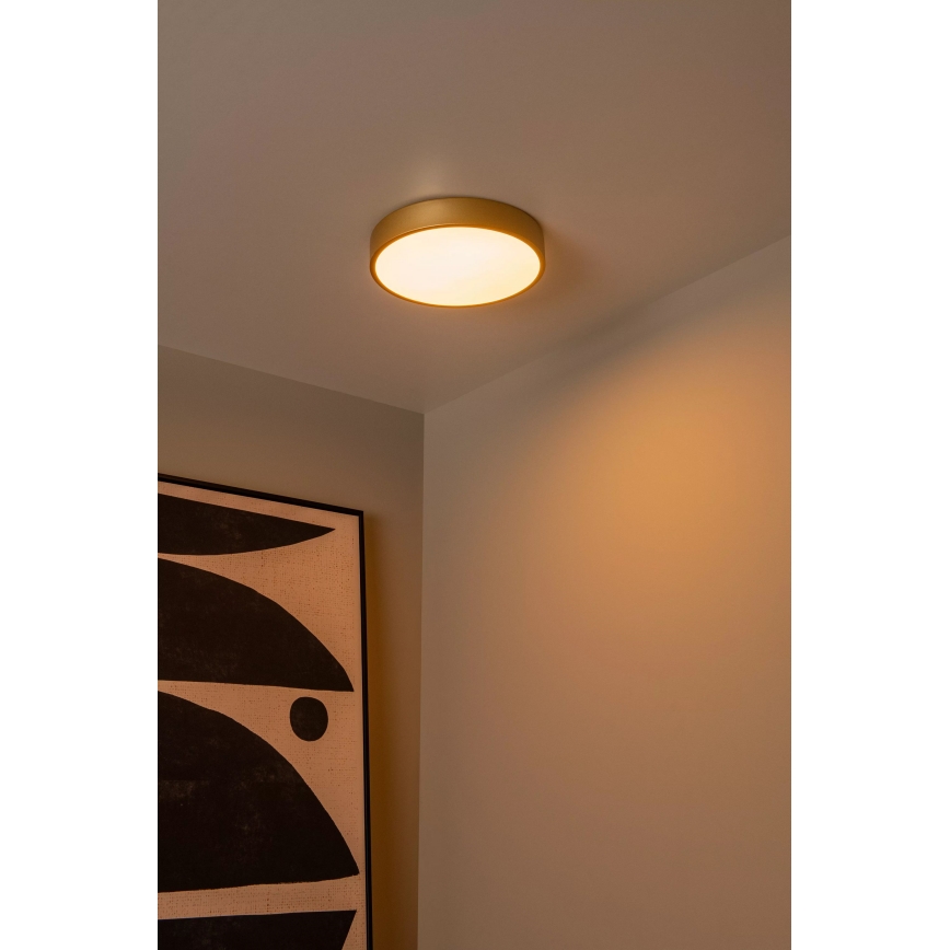 Lucide 79185/30/02 - LED Zatemnitvena stropna svetilka UNAR LED/18W/230V pr. 30 cm zlata