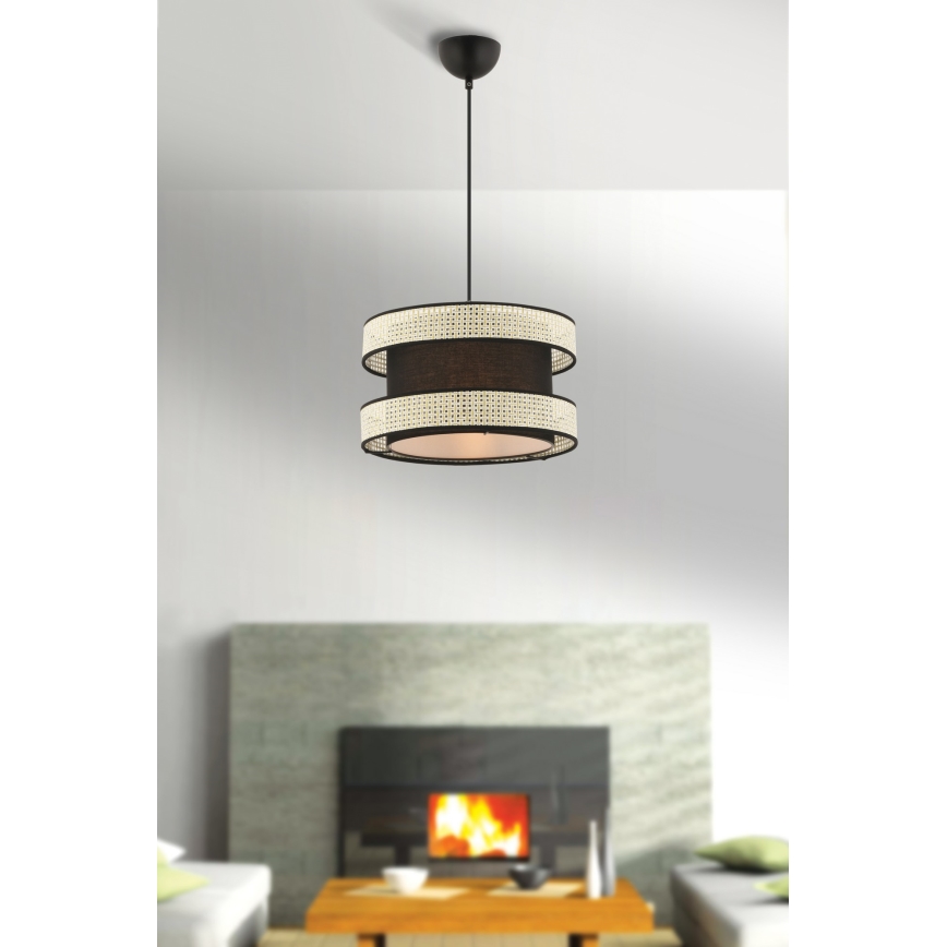 Lustar na vrv HALO 1xE27/60W/230V crna/krem