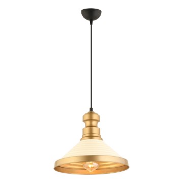 Luster MONZA 1xE27/40W/230V pr. 30 cm kremasta/zlata