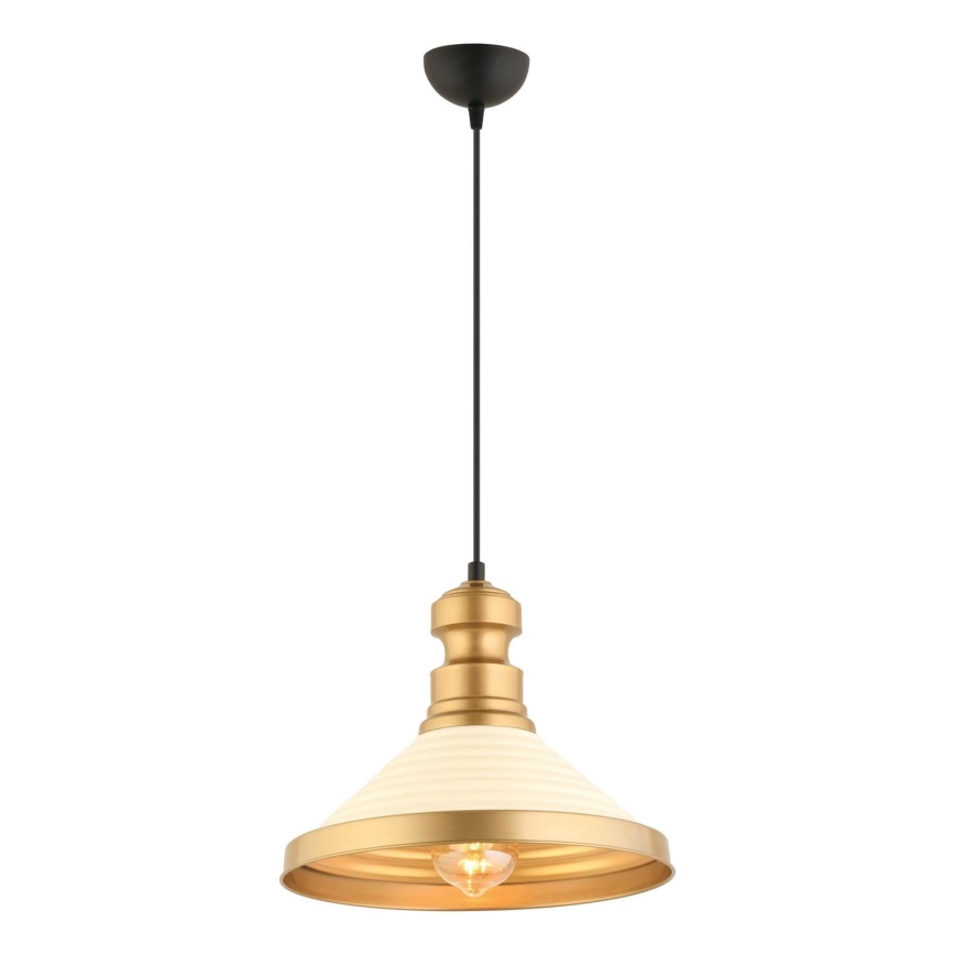 Luster MONZA 1xE27/40W/230V pr. 30 cm kremasta/zlata