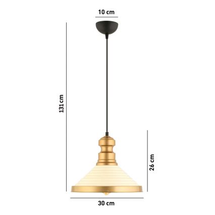 Luster MONZA 1xE27/40W/230V pr. 30 cm kremasta/zlata