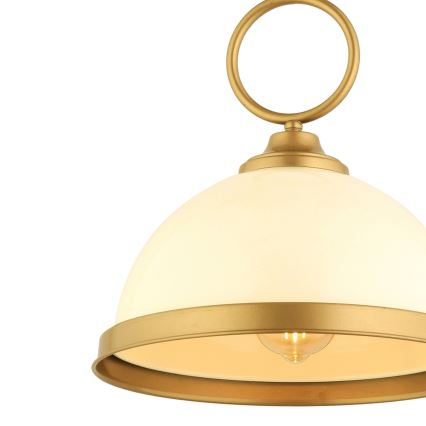 Luster MONZA 1xE27/40W/230V Ø 26 cm kremasta/bronasta