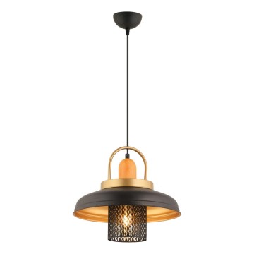 Luster MONZA 1xE27/40W/230V Ø 32 cm crna/zlatna
