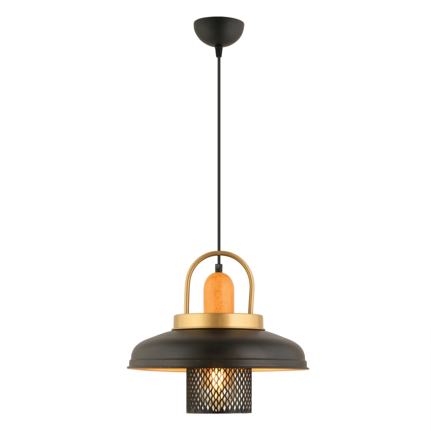 Luster MONZA 1xE27/40W/230V Ø 32 cm crna/zlatna