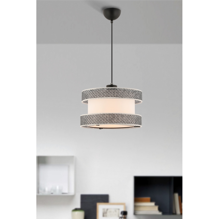 Luster na kablu HALO 1xE27/60W/230V smetanová/sivá