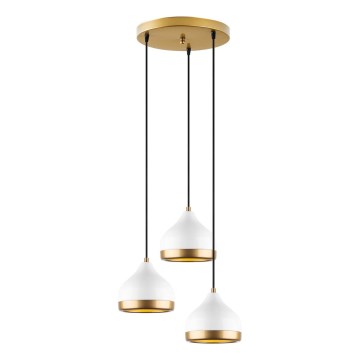 Luster na kablu YILDO 3xE27/40W/230V bela/zlatna