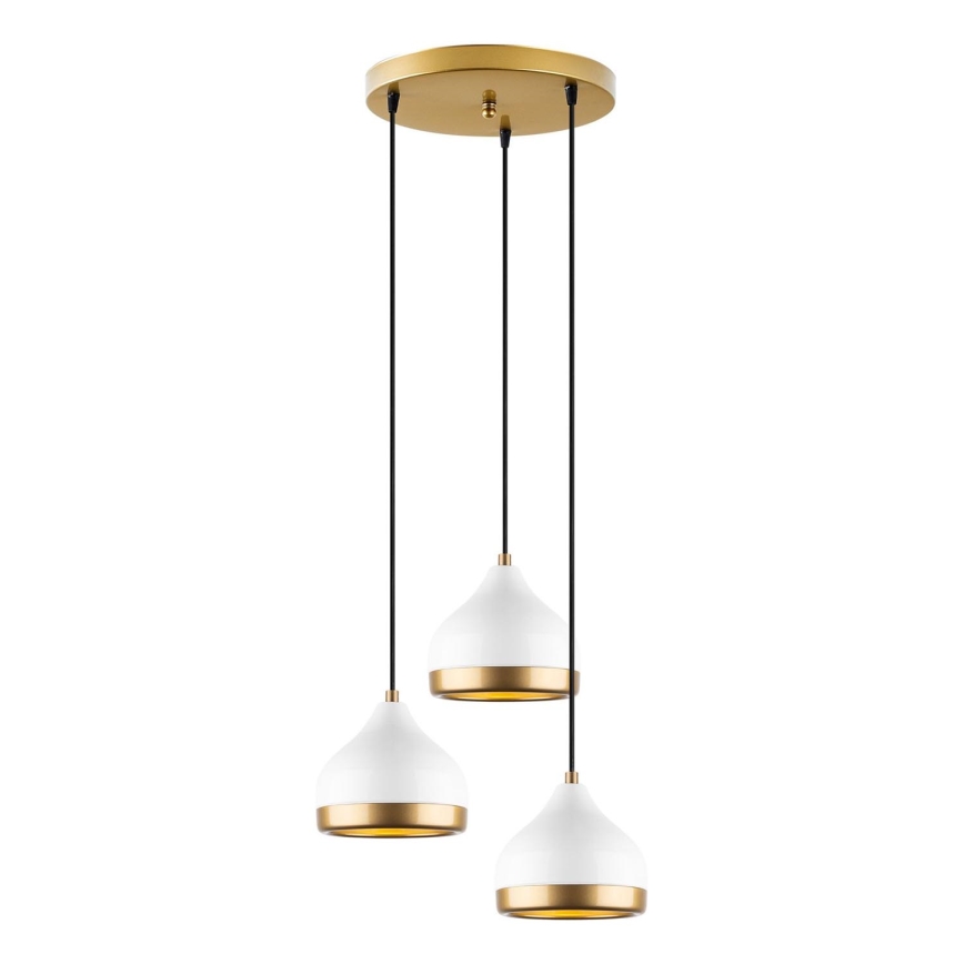 Luster na kablu YILDO 3xE27/40W/230V bela/zlatna