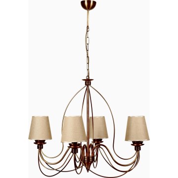 Luster na lancu CLASSIC 4xE14/40W/230V brončana/bež
