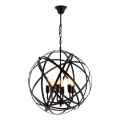 Luster na lancu IRONBALL 6xE27/40W/230V crna