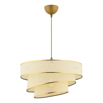 Luster na lanku COUPER 1xE27/60W/230V bela/zlatna