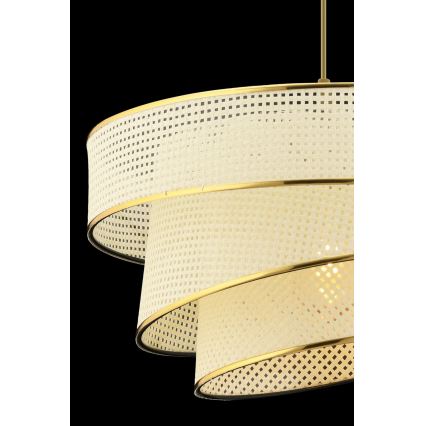 Luster na lanku COUPER 1xE27/60W/230V bela/zlatna