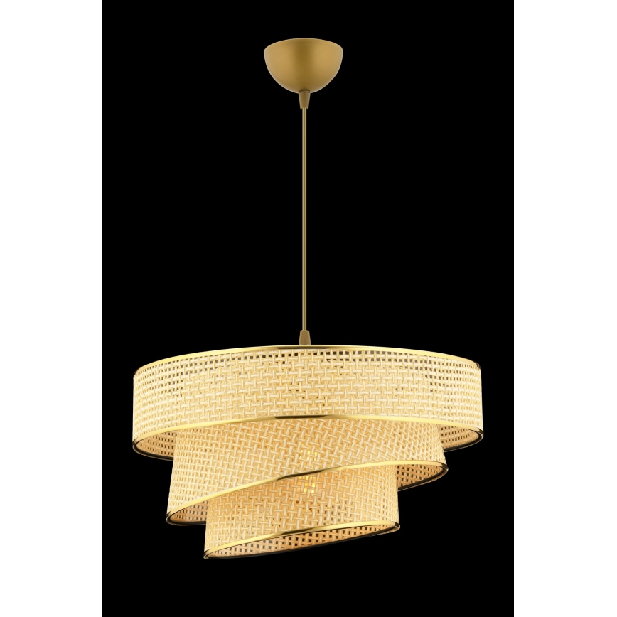Luster na lanku COUPER 1xE27/60W/230V bež/bel°y