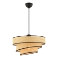 Luster na lanku COUPER 1xE27/60W/230V bežová/černá