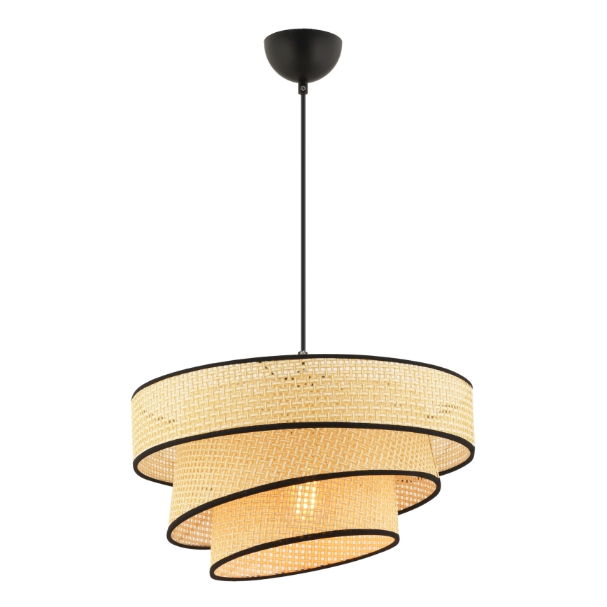 Luster na lanku COUPER 1xE27/60W/230V bežová/černá