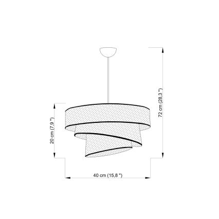 Luster na lanku COUPER 1xE27/60W/230V bežová/černá