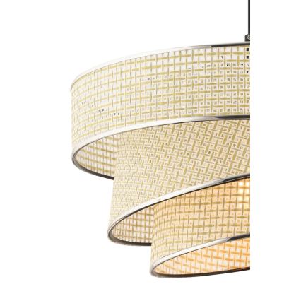 Luster na lanku COUPER 1xE27/60W/230V krem/ sjajni hrom