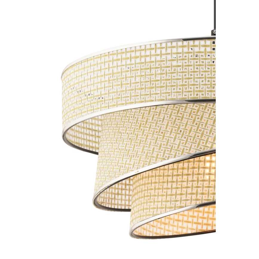 Luster na lanku COUPER 1xE27/60W/230V krem/ sjajni hrom