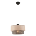Luster na lanku ECHO 1xE27/60W/230V bežová/šedá