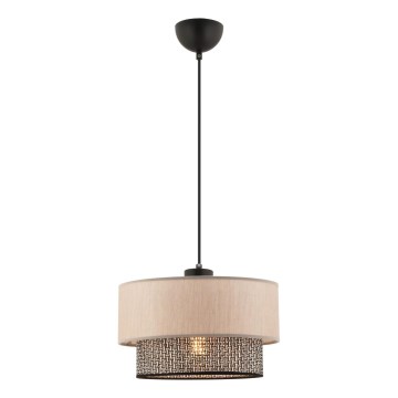 Luster na lanku ECHO 1xE27/60W/230V bežová/šedá