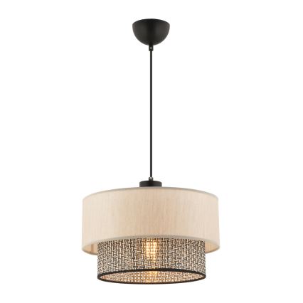 Luster na lanku ECHO 1xE27/60W/230V bežová/šedá