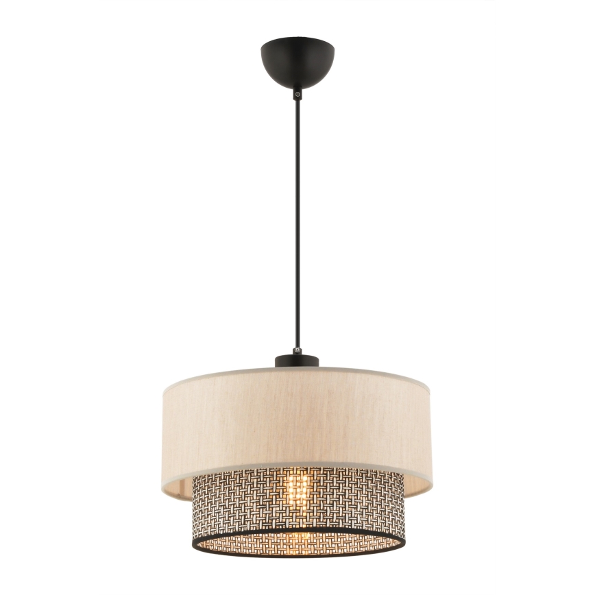 Luster na lanku ECHO 1xE27/60W/230V bežová/šedá