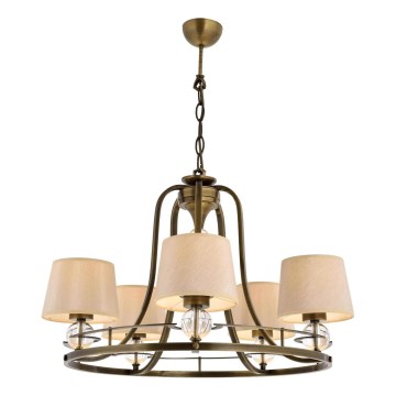 Luster na řetězu NARA 5xE27/40W/230V mosaz