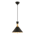Luster na uzici MONZA 1xE27/40W/230V Ø 25 cm crna/zlatna