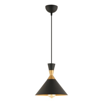 Luster na uzici MONZA 1xE27/40W/230V Ø 25 cm crna/zlatna