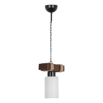 Luster na verigi JASMIN 1xE27/40W/230V rjav/bel
