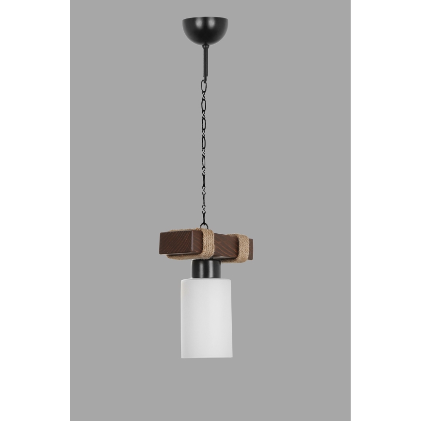 Luster na verigi JASMIN 1xE27/40W/230V rjav/bel