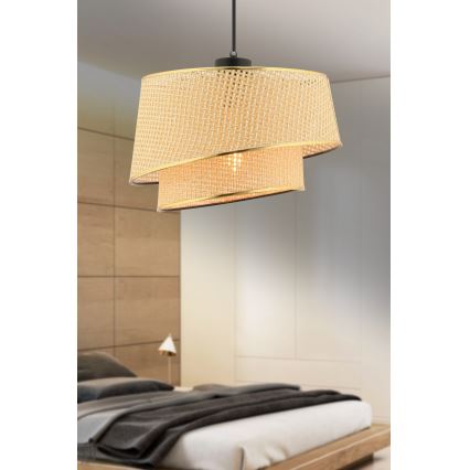 Luster na vrvici BARETTE 1xE27/60W/230V rjava/zlata