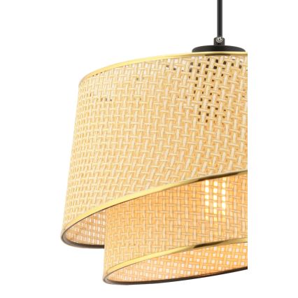Luster na vrvici BARETTE 1xE27/60W/230V rjava/zlata