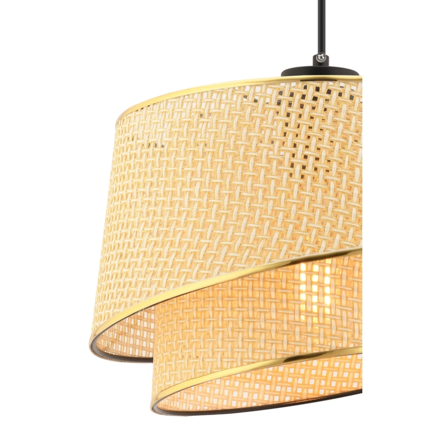 Luster na vrvici BARETTE 1xE27/60W/230V rjava/zlata