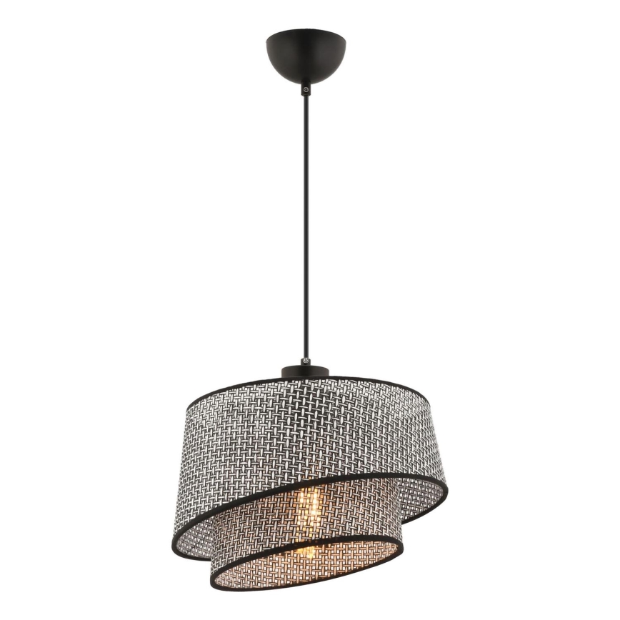 Luster na vrvici BARETTE 1xE27/60W/230V siva/črna