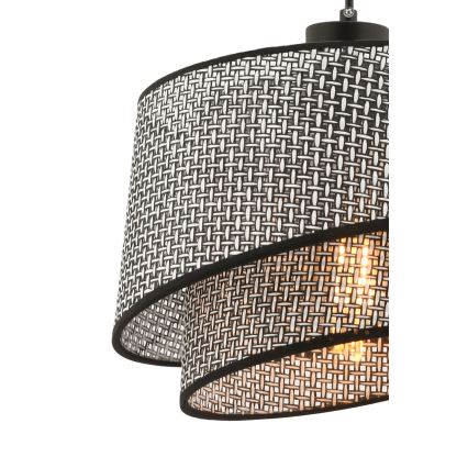 Luster na vrvici BARETTE 1xE27/60W/230V siva/črna