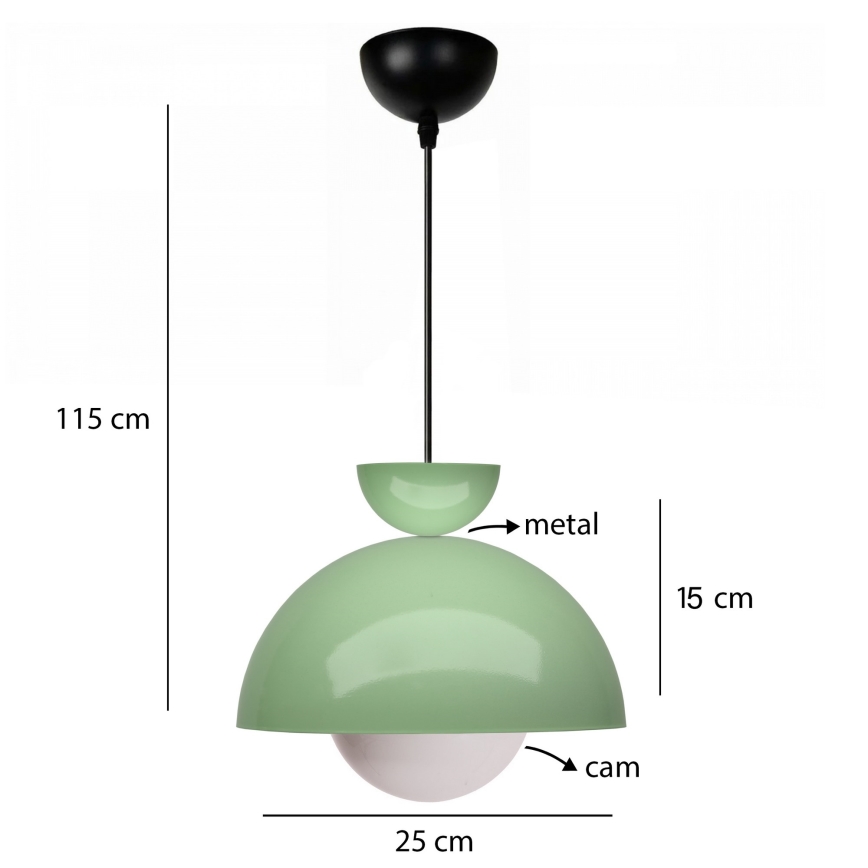 Luster na žici SALVA 1xE27/15W/230V zelena