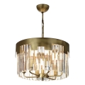 Luster sa lancem CRYSTALLINE 6xE27/40W/230V bronzana