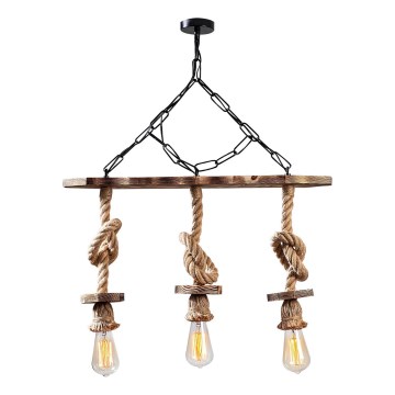 Luster z verige EREBOS 3xE27/40W/230V rjava