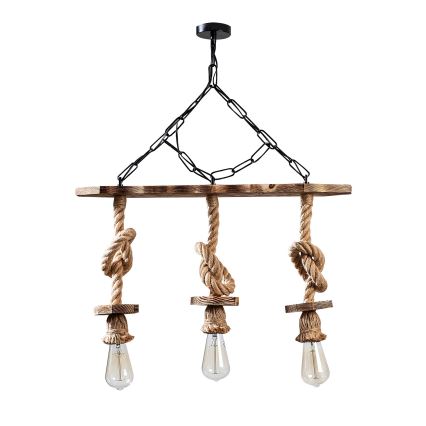 Luster z verige EREBOS 3xE27/40W/230V rjava